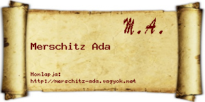 Merschitz Ada névjegykártya